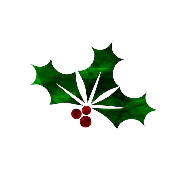 Muérdago de Navidad icono de bayas de acebo