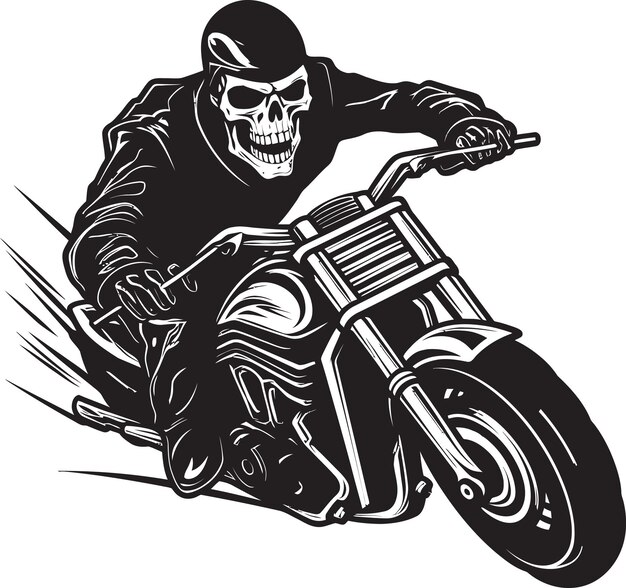 Las muertes en la autopista con el motociclista esqueleto Velocidad no muerta Cuentos de los motociclistas esqueleto