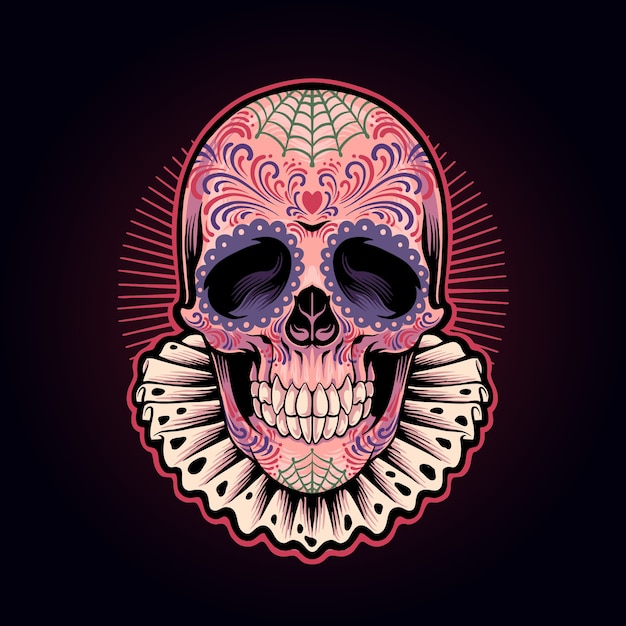 muertos cráneo ilustración de dia de los muertos