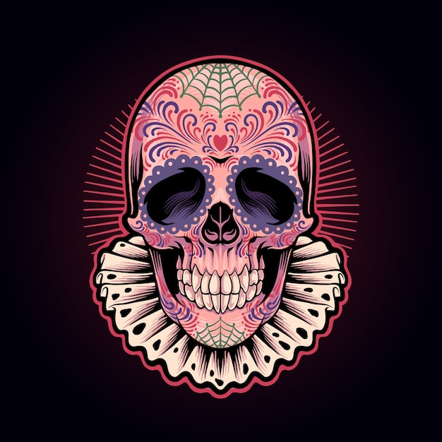 Muertos cráneo ilustración de dia de los muertos