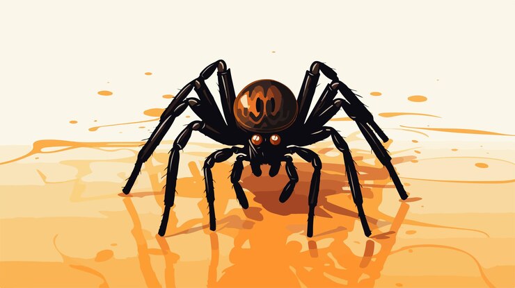 Vector se muestra una araña con una pelota en la cabeza