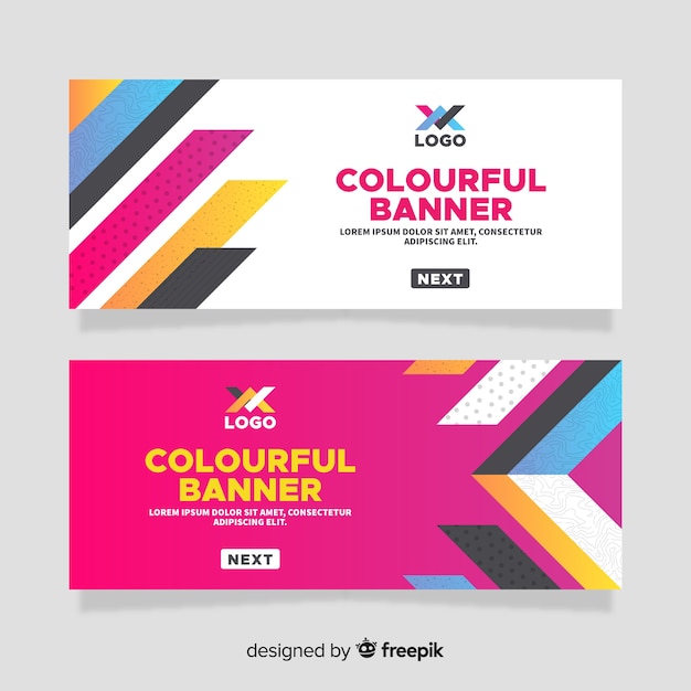 Vector muestra banner barras coloridas