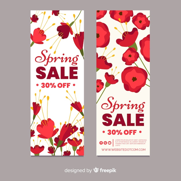 Muestra banner floral rebajas primavera