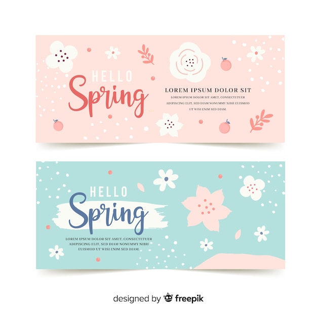 Muestra banner primavera colores pastel