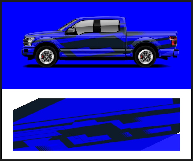 Se muestra una camioneta azul y negra con la palabra vado en el lateral.