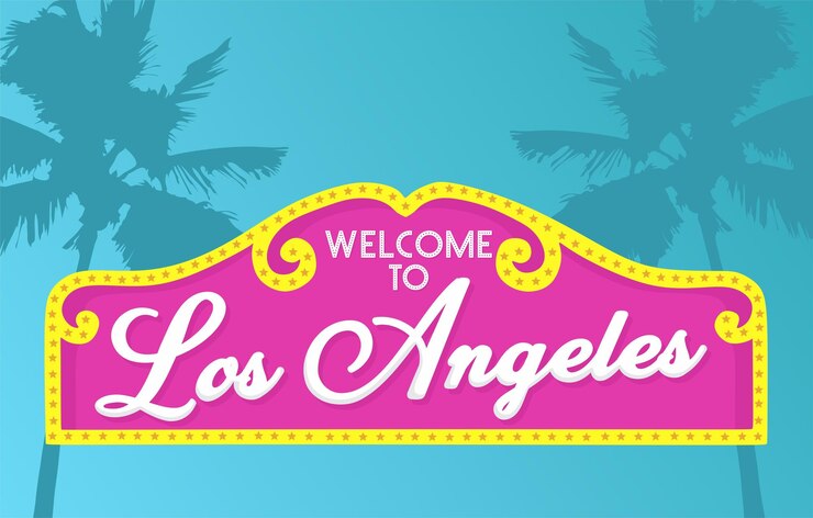 Vector se muestra un cartel que dice bienvenido a los ángeles