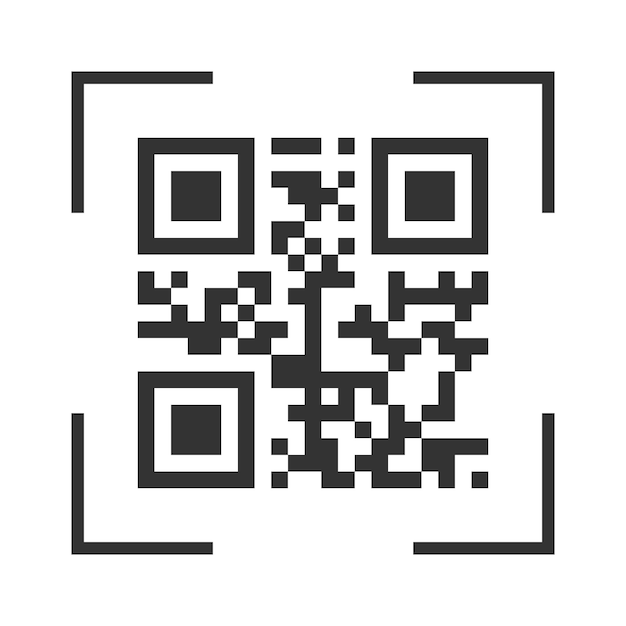 Muestra de código QR vectorial para escaneo de teléfonos inteligentes aislado en fondo blanco