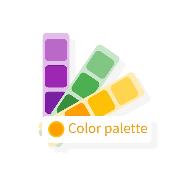 Muestra de color guía de colores Diseño plano de iconos coloridos vectoriales Paleta de colores del catálogo Espacio para texto Se puede utilizar como elemento de diseño de icono de logotipo para aplicaciones web y móviles