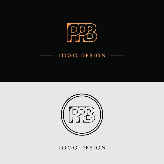 Vector muestra de diseño de logotipo de carta ppb