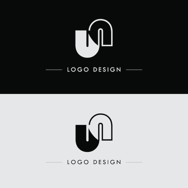 muestra de diseño de logotipo de letra un mínima simple y creativa