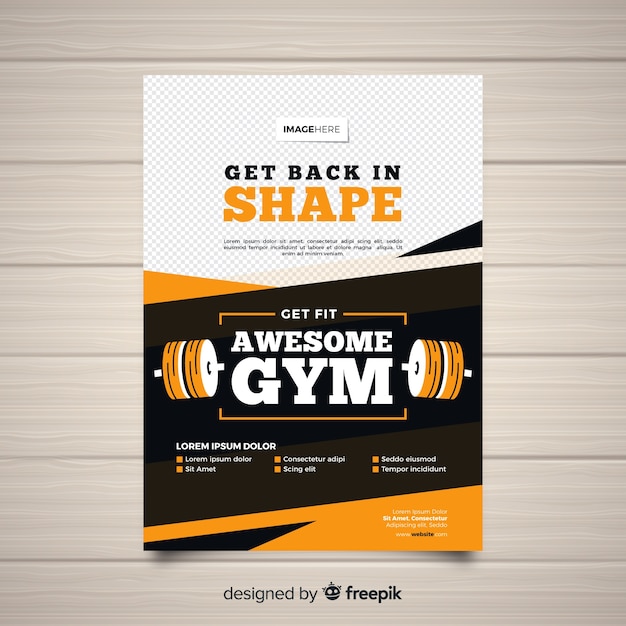 Vector muestra flyer gimnasio