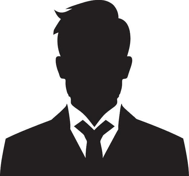 Muestra de hombre vectorial negro monocromo dinámico Expresiones siluetadas retratos de hombre vectorio negro