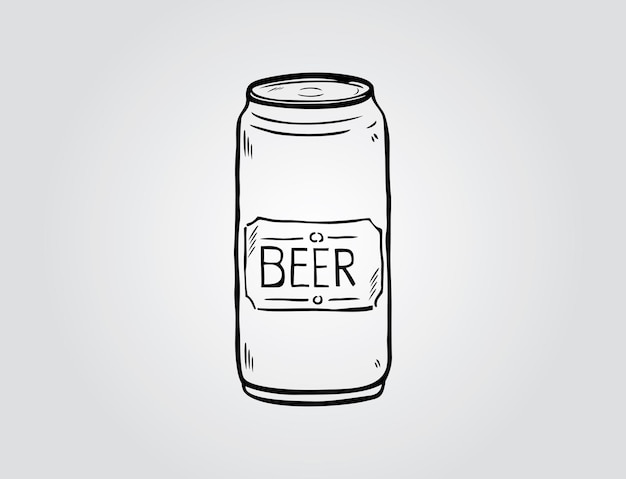 Se muestra una lata de cerveza con una etiqueta que dice cerveza.