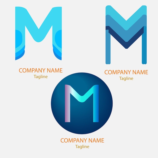 Vector se muestra un logotipo de m m con la letra m en él