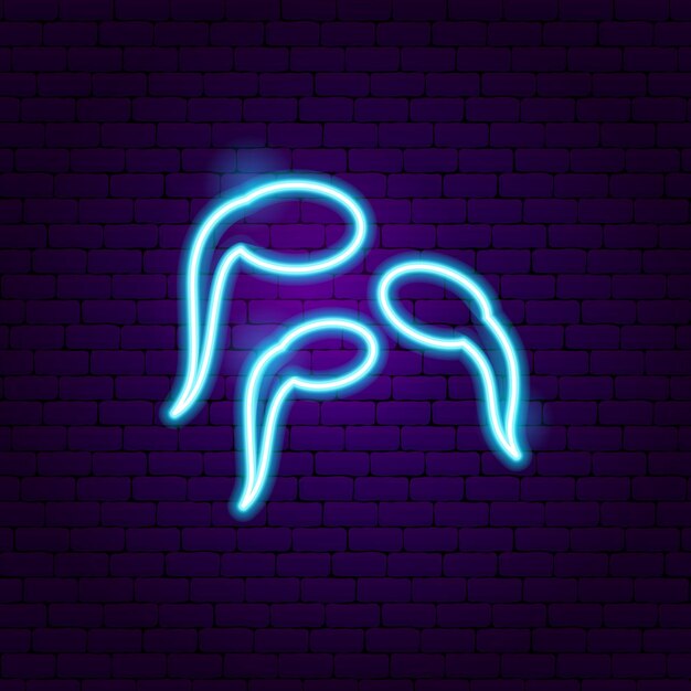 Muestra de neón de esperma. Ilustración de vector de promoción sexual para adultos.