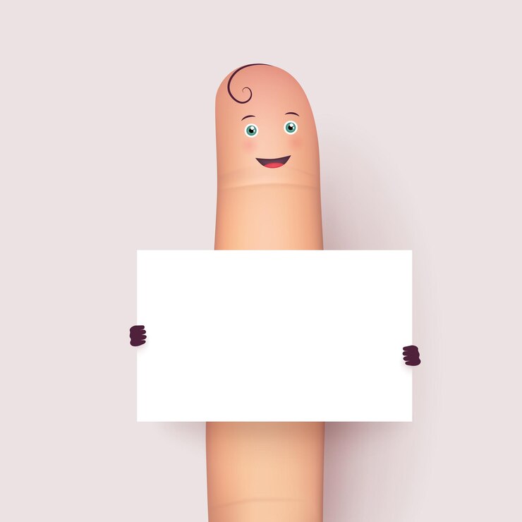Vector muestra de papel en blanco con el dedo