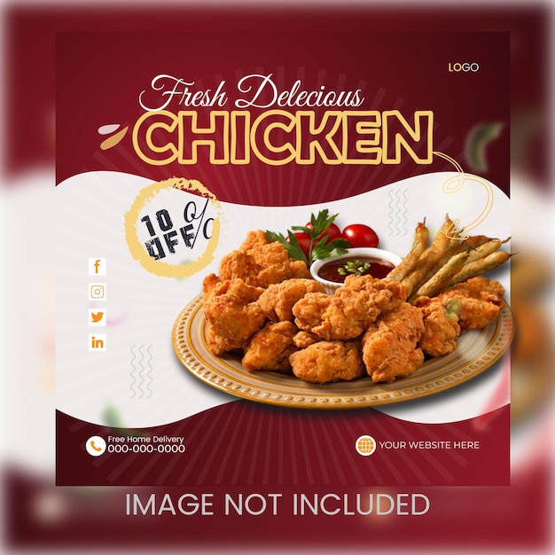 Se muestra un paquete de delicioso pollo fresco.
