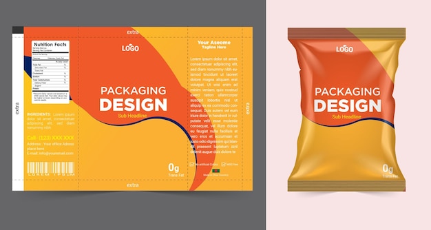 Se muestra un paquete de diseño de embalaje diseño de diseño de diseño