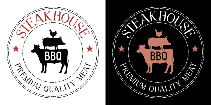Vector muestra de la parrilla de la barbacoa de steakhouse