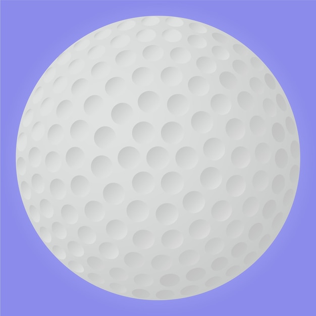 Se muestra una pelota de golf contra un fondo morado.