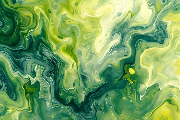 se muestra una pintura de una mezcla verde y amarilla