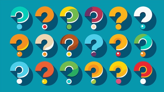 se muestra una serie de imágenes de signos de interrogación y signos de interrogación