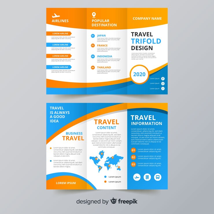 Vector muestra tríptico viajes