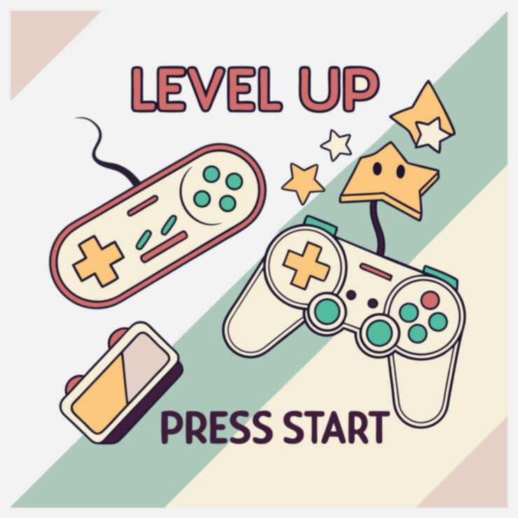 Vector se muestra un videojuego con un controlador de videojuegos