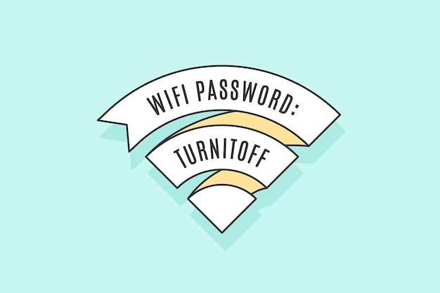 Muestra de WiFi de cinta vintage para wi-fi gratis
