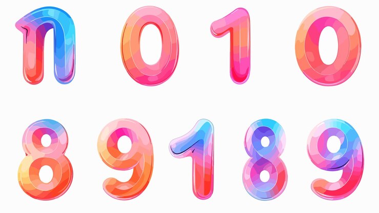 Vector se muestran letras coloridas que dicen los números 10 y 10