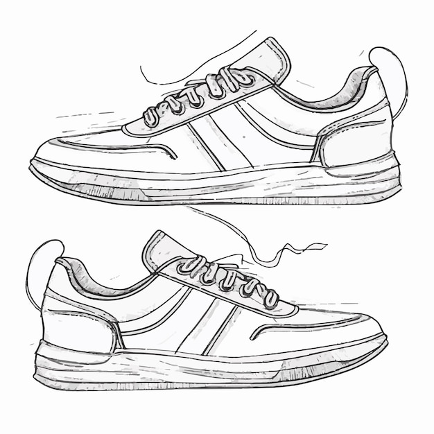 Vector se muestran un par de zapatos adidas sobre un fondo blanco.