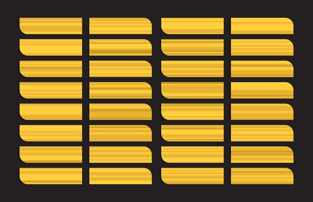 Muestras de gradientes dorados premium de vector gratis con efecto de línea
