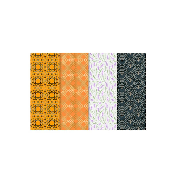 Muestras de lujo de patrones vectoriales geométricos dorados