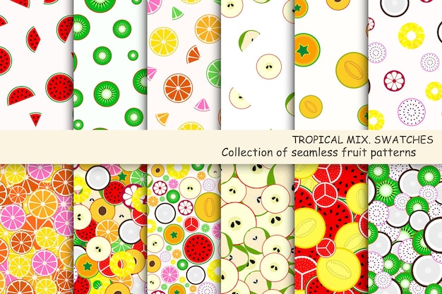Muestras de patrones sin fisuras de frutas