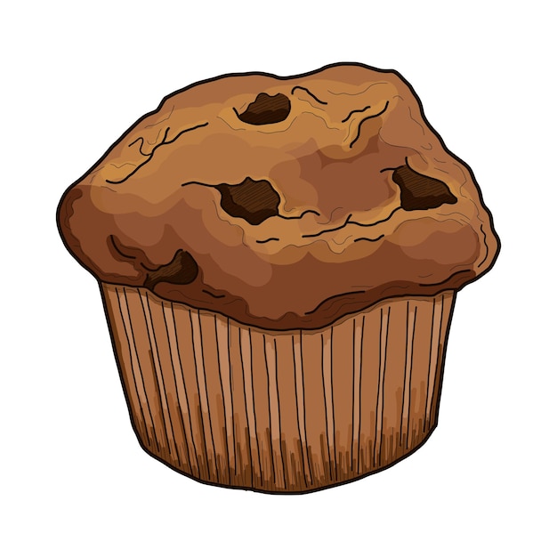 Muffin american pastry pattiserie cake colorido vector ilustración