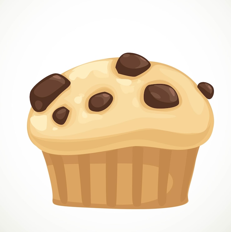 Vector muffin de ilustración vectorial aislado sobre fondo blanco