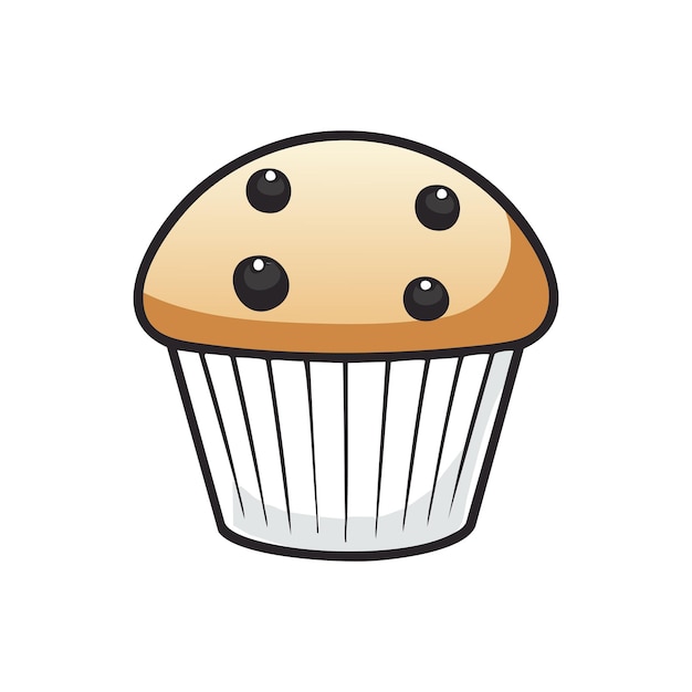 un muffin con un punto negro en la parte superior