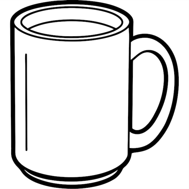 mug de café contorno libro de colorear página dibujo de arte de línea