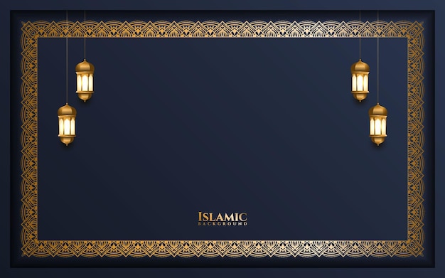 muharram milad un nabi ramadan fondo islámico borde de banner en estilo de tarjeta de felicitación de invitación