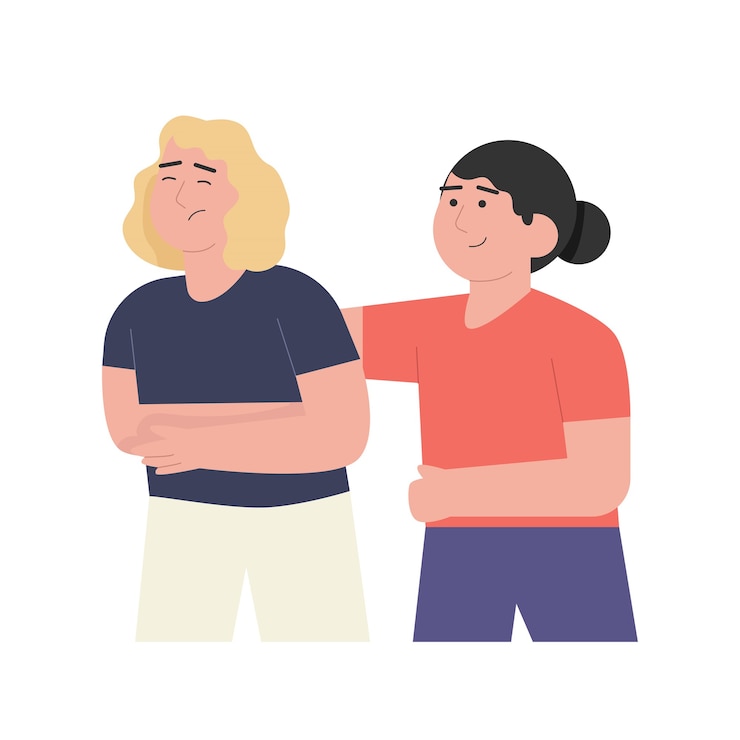 Vector mujer abraza a su amiga