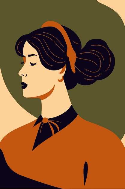 Vector mujer adulta que ilustra el día internacional de la mujer con un personaje ficticio.