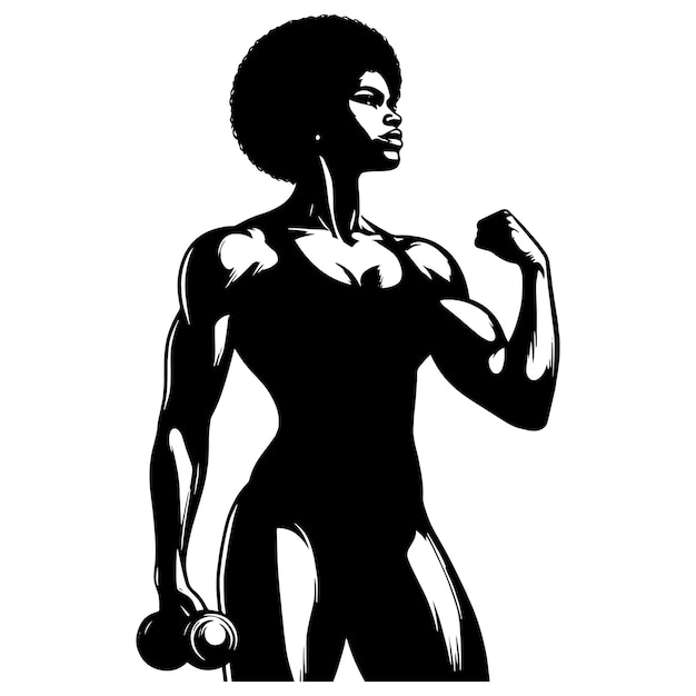 Mujer africana fuerte svg