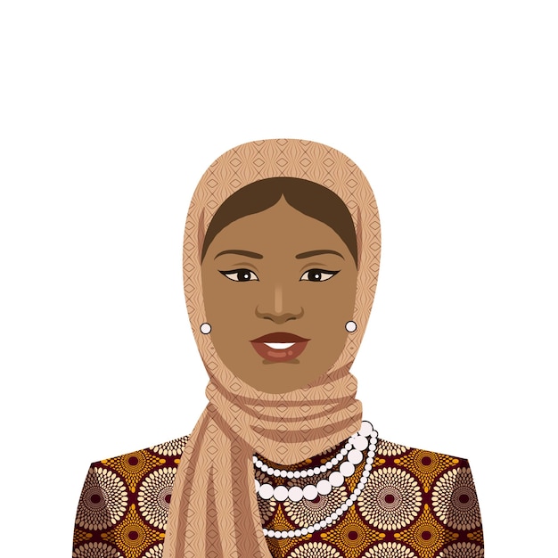 Mujer africana, llevando, un, hijab