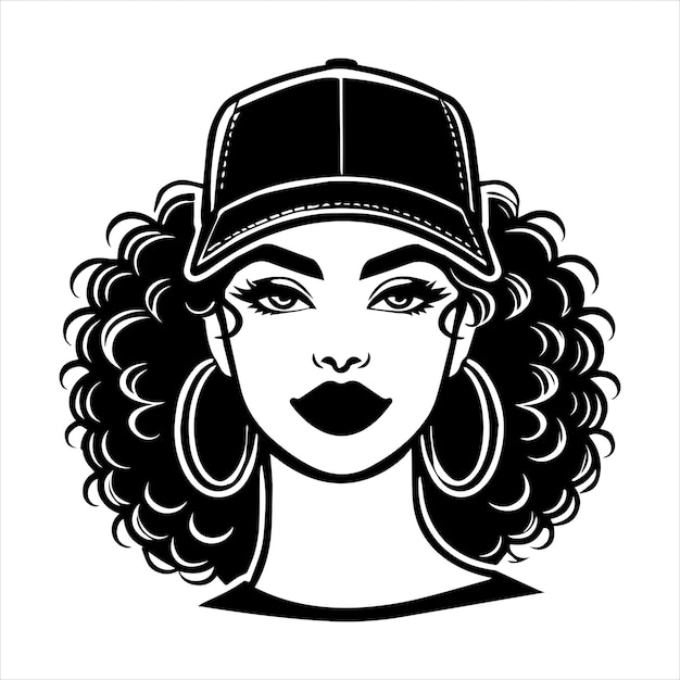 mujer afro Ilustración de Clipart Diseño de silueta de chica afro