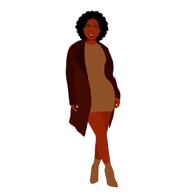Mujer afro negra en vector de estilo artístico elegante
