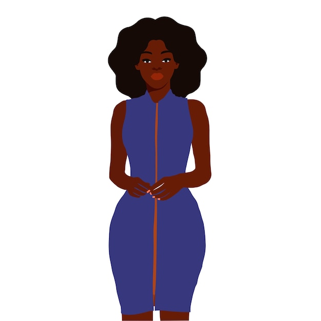 Mujer afro negra en vector de estilo artístico elegante