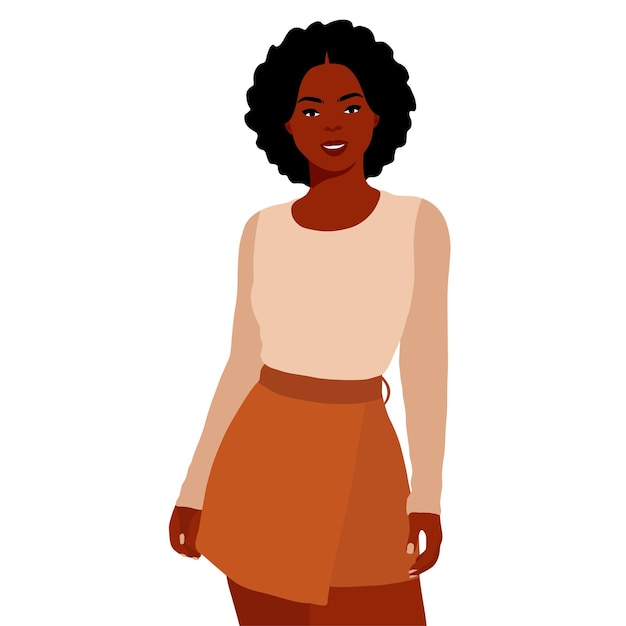 Mujer afro negra en vector de estilo artístico elegante