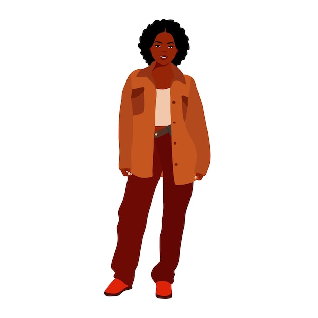 Mujer afro negra en vector de estilo artístico elegante