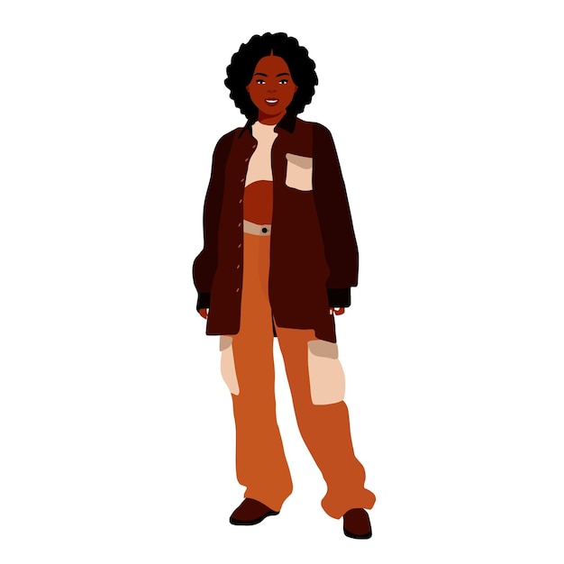 Mujer afro negra en vector de estilo artístico elegante