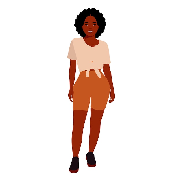 Mujer afro negra en vector de estilo artístico elegante